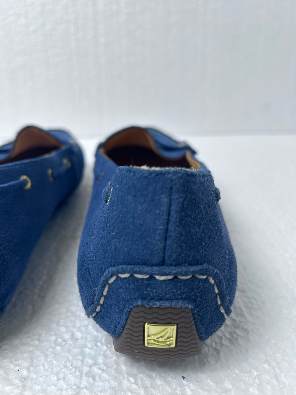 Sperry Navy Blue Suede Penny Loafers 8 - Picture 9 of 11
